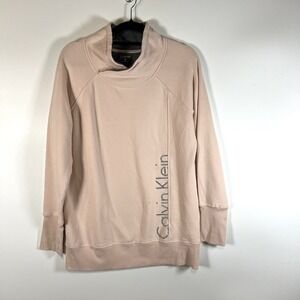 Calvin‎ Klein Sweatshirt Womens XL Pink Cowl Neck Performance Pullover Athletic